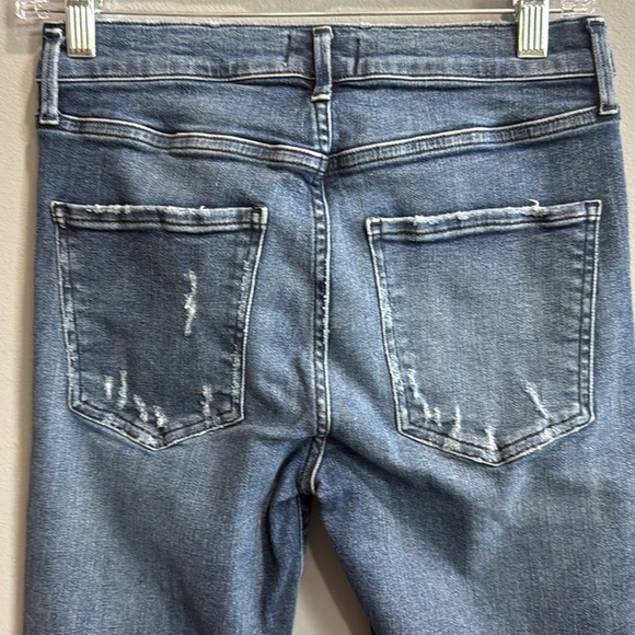 AGolde Blue Ankle Cropped Jeans with Distressed Details - Picture 5 of 8